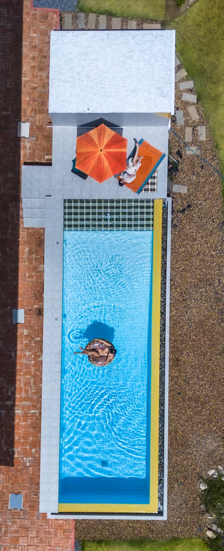 The aerial view of the pool at Baan Mahasamut Pranburi